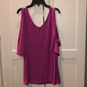 Purple Cold Shoulder Blouse